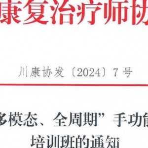 关于召开“多模态、全周期”手功能康复新技术培训班的通知
